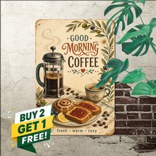 Cozy Breakfast Still Life Botanical Frame Sign Vintage Kitchen Metal Sign picture