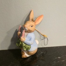 Vintage Peter Rabbit Ceramic ornament 1986 Beatrix Potter Christmas tree decor picture