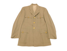 US Navy Khaki Coat 42 Named Captain Service Dress Jacket Vintage Uniform 1960 picture