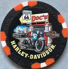 Harley Davidson Wide Print Poker Chip Doc's HD in St Louis, MO CLOSED (pick 1) picture