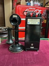 Antique Western Electric Candlestick Phone With Gray Pay Station No.14 NOS Mint. picture