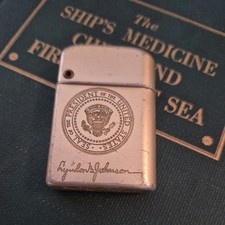 Vtg 1960s Lyndon B. Johnson Presidential Presentation Lighter by Bowers picture