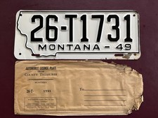 Montana 1949 vintage license plate NOS Not Issued picture