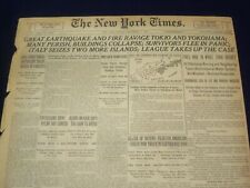1923 SEP 2 NEW YORK TIMES - GREAT EARTHQUAKE RAVAGE TOKIO AND YOKOHAMA - NT 9346 picture