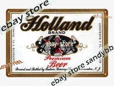 1940s Holland Premium Beer Bottle Label Art Tin Sign retro bar decor garage wall picture