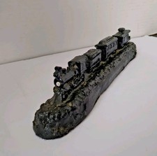 Rare First Coal Train Model Figure Made Of Coal Figurine Locomotive Fan Gift picture