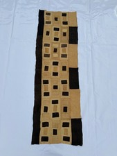 Vintage Hand Woven Old African Raffia Congo Cloth Textile Runner 194x62 Cm picture