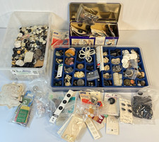 Large Lot Vintage Buttons Mixed 7 Lbs. Hat Pins, Sewing Items, Crafts, and More picture