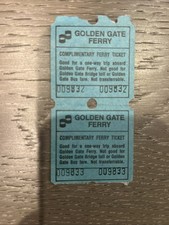Vintage Golden Gate Ferry Complimentary Tickets (2) San Francisco Transit picture