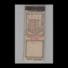 1930s Matchbook Cover Diamond Quality Learn To Play Bridge picture