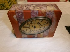 1930s Dep FRENCH ART DECO MANTLE CLOCK, Marble,