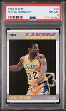 1987 FLEER #56 MAGIC JOHNSON PSA 8 picture