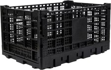 1/2/5/10PCS Collapsible Heavy Duty Milk Crate 52L Stackable Storage Basket Bin picture