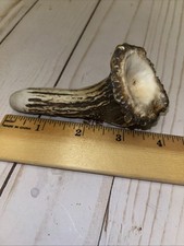 Hard Carved Whitetail Deer Antler Pipe.  Made In USA. 4