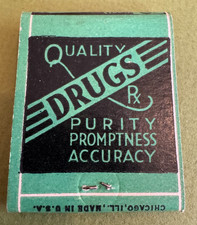 Hunt's Rexall Drug Store Matchbook, Wautoma, Wisconsin, Green, Vintage, Unstruck picture