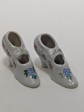 Vintage Hand Painted Porcelain Pair of Shoes from Japan picture