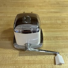 Vintage Sears Swing Away Ice Crusher Retro Manual Hand Crank White w Chrome TOP picture
