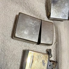 Zippo Lot of 2 Silver Tone Vintage Flip Top Lighters with Inserts picture