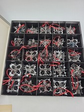 25~Danbury Mint Silver Snowflakes Christmas ornament collection Vintage picture