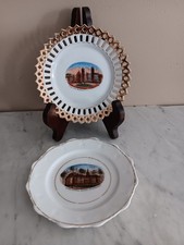Pr Antique Souvenir China Plates 