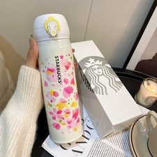 Starbucks Portable Travel Tumbler 17oz Cherry Blossom Stainless Steel Water Cup picture