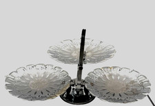 Vintage 3-Tier Folding Pierced Metal Serving Tray picture