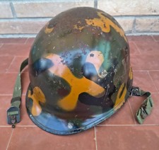 *RARE* 1960s ARVN SOUTH VIETNAMESE CAMO HELMET & LINER VIETNAM WAR CAMOUFLAGE picture