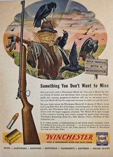 1947 Print Ad Winchester Model 69 Bolt Action .22 Rifles Scarecrow & Crows picture