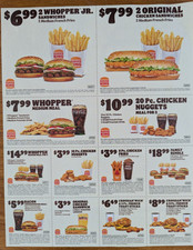 (12) Burger King BK Food, Combo Coupons Exp. 11/7 *Free shipping* picture