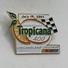 2001 Tropicana 400 Chicagoland Speedway Joliet IL NASCAR Race Enamel Hat Pin picture