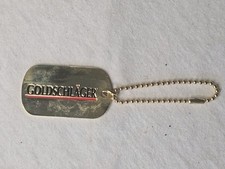 Vintage Goldschlager Keychain Stamped Metal Enamel Liquor Promo Barware NOS picture