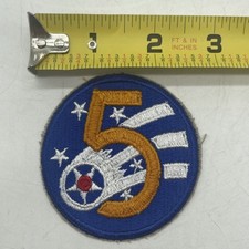 U.S. Military Army Air Force 5th Air Corps Patch Insignia Cut Edge “5” USAAF picture