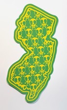 New Jersey Skulls Sticker by Artist Skullboy Vinyl Decal Garden State Green picture