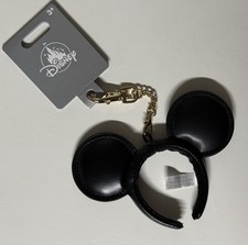 2026 Disney Parks Mickey Mouse Headband Ears Black Bag Clip Charm Keychain NEW picture