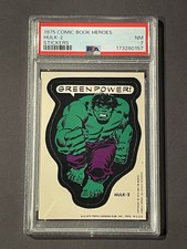 1975 Topps Marvel Comic Book Heroes Stickers Hulk #2 PSA 7 picture