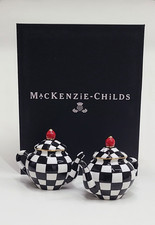 Mackenzie Childs Courtly Check Teapot Salt & Papper Set picture