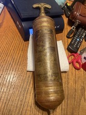 Vintage Pyrene Brass Fire Extinguisher 1 Quart Hand Pump Empty Patina U-598943 picture