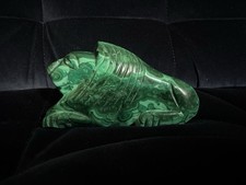 Superb Antique Russian Handmade Malachite Lion Paperweight Ornament picture