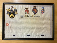 1933 British Grant of Arms Vellum Scroll Clifford Carver Gen Maxwell Family 1916 picture