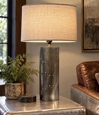 Vintage Nate Berkus Aviator Riveted Aluminum Lamp Base picture