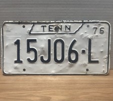 Vintage 1976 Tennessee License Plate 15JO6-L Black & White Embossed picture