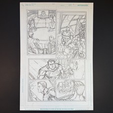 DC Universe Online #5 Original Art Superman Justice League 2011 Marv Wolfman picture