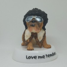 Elvis Bulldog Figurine Model 4776 Love Me Tender by Zelda Wisdom VTG 2002 3.5