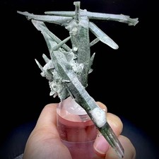 Complete Natural Unique ShapeDouble End Chlorite Quartz Crystal Mineral Specimen picture