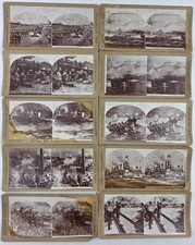 10 Vintage c1900 Stereoscope Gems Spanish-American War 7x3.5 Photo Cards picture