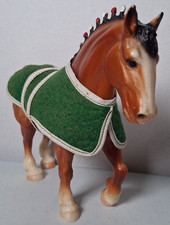 Vintage Breyer Clydesdale Draft Work Horse With Green Blanket Collectible 10.5