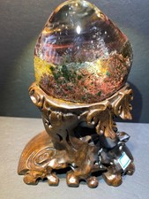 1.87LB TOP Natural Garden Ghost Crystal Mineral Specimen Reiki Decor+Stand picture