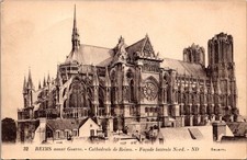 Cathedrale de Reims North Facade Gothic Architecture Reims Vintage Postcard picture