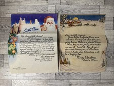2 Vintage 1940s 50s Letter From Santa Claus Indiana To Child Christmas Lot picture