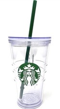 Starbucks Clear Grande Acrylic Cold Cup Double Walled Tumbler 16 oz NWT picture